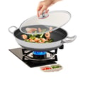 Miniatyrbillede 1 af 5: Stegepande, 410 rustfrit stål, egnet til 3-4 personer, kompatibel med gas- og induktionskoge, non-stick, hærdet glaslåg