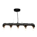 Miniatyrbillede 1 af 5: Pendellampe, Jernmateriale, 65 cm længde, justerbar højde 100 cm, 110V spænding, 5 E26 pærekompatibilitet