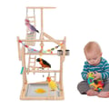 Miniatyrbillede 1 af 5: Fuglelegeplads, Bøgetræ, 48*33.5*94.5 cm, Egnet til Små og Mellemstore Fugle, Moderne Design, Samling Påkrævet