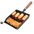 Miniatyrbillede 1 af 5: Omeletpande, Gussejernsmateriale, 18,5 x 15,5 cm Dimensioner, Induktions- og Gaskompatibilitet, Non-Stick Overflade, Træhåndtag
