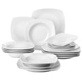 Miniatyrbillede 1 af 5: Keramisk Porcelæn Middagsservice, Service til 6, 9,5-tommer Middagsplade, 6,5-tommer Dessertplade, 8-tommer Suppeskål, FDA Godkendt