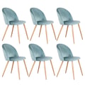 Miniatyrbillede 2 af 2: Spisestole, Blødt Velourbetræk, Robust Metalbund,Grøn