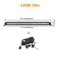 Miniatyrbillede 2 af 2: LED Lysbar, Høj Lysstyrke, Vandtæt Design,26in 120W med ledning