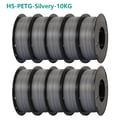 Miniatyrbillede 2 af 2: 3D Printer Filament, Højhastigheds PETG, Ikke-giftig Miljøvenlig,10kg Sølv