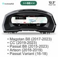 Miniatyrbild 2 av 2: Digitalt instrumentpanel, 12,3 tum skärm, flerspråkigt stöd,För Passat B8