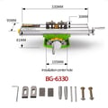 Miniatyrbillede 2 af 2: Mini præcisionsfræsemaskine arbejdsbord, dimensioner 330MM x 95MM, justerbare klemmer,BG6330