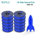 Miniatyrbillede 2 af 2: Højhastigheds PLA Filament, 1,75 mm Diameter, 180-190℃ Printtemperatur, 100% Zero Bubble,HS-PLA Blå