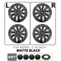 Miniatyrbillede 2 af 2: Hjulkapsler til Tesla Model 3, 18 tommer størrelse, mat sort farve,Matte sort