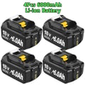 Miniatyrbillede 2 af 2: Genopladeligt batteri, 6000mAh kapacitet, kompatibelt med mange modeller,4Stk 6.0Ah Batteri