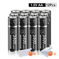 Pikkukuva 2 / 2: PALO 1.5V AA Lithium Battery, 3400mWh Capacity, Fast Charging with Charger, 12AA