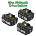 Miniatyrbillede 2 af 2: BL1830 Erstatningsbatteri, 6000mAh kapacitet, 18V spænding,3Pak 6000Ah