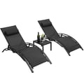 Pikkukuva 2 / 2: Aurinkotuoli, 5-suuntaan säädettävä selkänoja, sisältää sivupöydän,musta