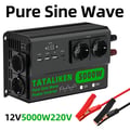 Miniatyrbillede 2 af 2: Inverter, Bærbart Design, Flere Opladningsporte,12V5000W220VEU-sort