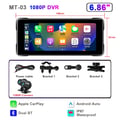 Miniatyrbild 2 av 2: Motorcykel CarPlay-display, HD-upplösning, vattentät IP67, 6.86 tum 1080P DVR