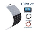 Miniatyrbillede 2 af 2: Solpanel, Monokrystallinsk, Fleksibel Design,100w 12v kit
