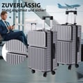 Miniatyrbild 2 av 2: Bagageset, Hållbart ABS-material, 360-graders snurrhjul,Grå (2-set)