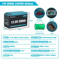 Pikkukuva 2 / 2: LiFePO4-akku, suuri kapasiteetti, monisuojatoiminen BMS, 12.8V 200Ah Pakka