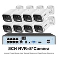 Miniatyrbillede 2 af 2: Sikkerhedskamerasystem, 8MP opløsning, farve natvision, videoovervågningskamera,Ingen, 8CH NVR og 8 kamera