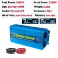 Pikkukuva 2 / 2: DC/AC-invertteri, 5000W huipputeho, puhdas siniaalto, DC12V, AC220V-240V, Eurooppa, 5000W LCD-näyttö