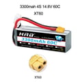 Miniatyrbild 2 av 2: RC Lipo-batteri, olika spänningsalternativ, hög kapacitetsomfång, 4S 3300mah 60C XT60