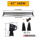 Miniatyrbild 2 av 2: LED-ljusramp, 270W/405W/540W/675W alternativ, vattentät IP67,540W med kablage
