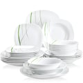 Pikkukuva 2 / 2: Posliiniateriastosetti, ympäristöystävällinen, mikroaaltouuninkestävä,24-KOSKISTA