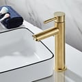 Miniatyrbild 2 av 2: Badrumsblandare, Solid Mässing, Nutida Design,borstad guld hög 1