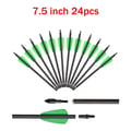 Pikkukuva 2 / 2: Hiilikuituinen ristipyssyn nuoli, 75/15 tuumaa, 2 sulkaa, , 7.5inch 24pcs green
