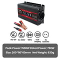 Pikkukuva 2 / 2: Tehoinvertteri, Vankat turvallisuusominaisuudet, Kompakti muotoilu,1500W 12V musta