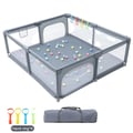 Miniatyrbillede 1 af 2: Baby Legetelt, Sikker Legeplads, Interaktiv Boldfunktion,grå 180X200