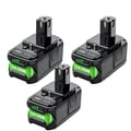 Miniatyrbillede 1 af 2: Erstatningsbatteri, 6000mAh kapacitet, dual oplader inkluderet, kompatibel med Ryobi,3 batteri