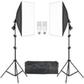Miniatyrbillede 1 af 2: Softbox Belysningskit, Justerbar Stativhøjde, Flere Lyskilder,30W Hvid Farve