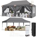 Miniatyrbillede 1 af 2: Foldbart Have Telt, 3x6 m, 6 Sidevægge, Fritstående,Grå