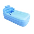 Miniatyrbillede 1 af 5: Inflatable Badekar, Ergonomisk Rygstøtte, Dræningsdesign, Sammenklappelig Opbevaring,Blå