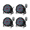 Miniatyrbild 1 av 2: LED Flat Par-lampor, 36 LED-lampor, Flera kontrolllägen, 4 st - Ingen väska, EU-kontakt