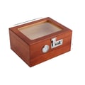 Miniatyrbild 1 av 2: Cigarrhumidor, lufttät design, precisions hygrometer,Rödbrun