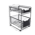 Miniatyrbillede 1 af 5: Køkkenskabsorganisator, 2-lags opbevaring, fritstående design,sort