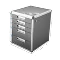 Miniatyrbillede 1 af 5: Metal Skuffe Kasse, Låselig, 5 Skuffe Organizer,GRÅ