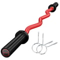 Miniatyrbillede 1 af 5: EZ Curl Bar, 500 lb kapacitet, ergonomisk skridsikker design,Rød