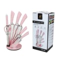 Miniatyrbillede 1 af 5: Køkkenkniv Sæt, Ergonomisk Håndtag, Holdbart Rustfrit Stål,Pink