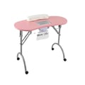 Miniatyrbillede 1 af 5: Neglebord med hjul, foldbart design, indbygget støvsamler,Pink