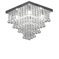 Miniatyrbillede 1 af 5: Loftlampe, Dæmpbar, 4 G9 Pære Sokler,krystal loftlampe, ændrebar, 38x38x39cm