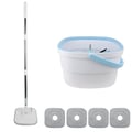 Miniatyrbillede 1 af 5: Spin Mop Sæt, 360° Drejelig Hoved, Spildevand Separationsdesign,HVID