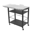 Miniatyrbillede 1 af 5: Grillvogn Bord, 4-Lags Design, Flytbar med Hjul,sort