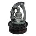 Miniatyrbild 1 av 5: Fontän, Buddha-design, LED-belysning,grå