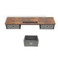 Miniatyrbild 1 av 5: Bildskärmsstativ, Ergonomisk Design, Integrerad Förvaringslåda, Brun