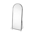 Miniatyrbillede 1 af 2: Helkropsspejl, Bueformet Design, Holdbar Aluminiumramme,Sort 173×63cm