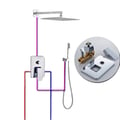 Miniatyrbillede 1 af 2: Brusearmatur, regnbruser, svingbar badekar tud, , 12 inch 2 ways