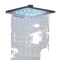 Miniatyrbillede 1 af 2: Brusehoved, LED-lys, 3 farveskiftende, , Black 16inch