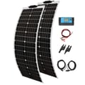 Miniatyrbillede 1 af 2: Solcellepanel sæt, monokrystallinsk, fleksibelt,100W 12V24V